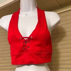 Red Lace-Up Bodysuit